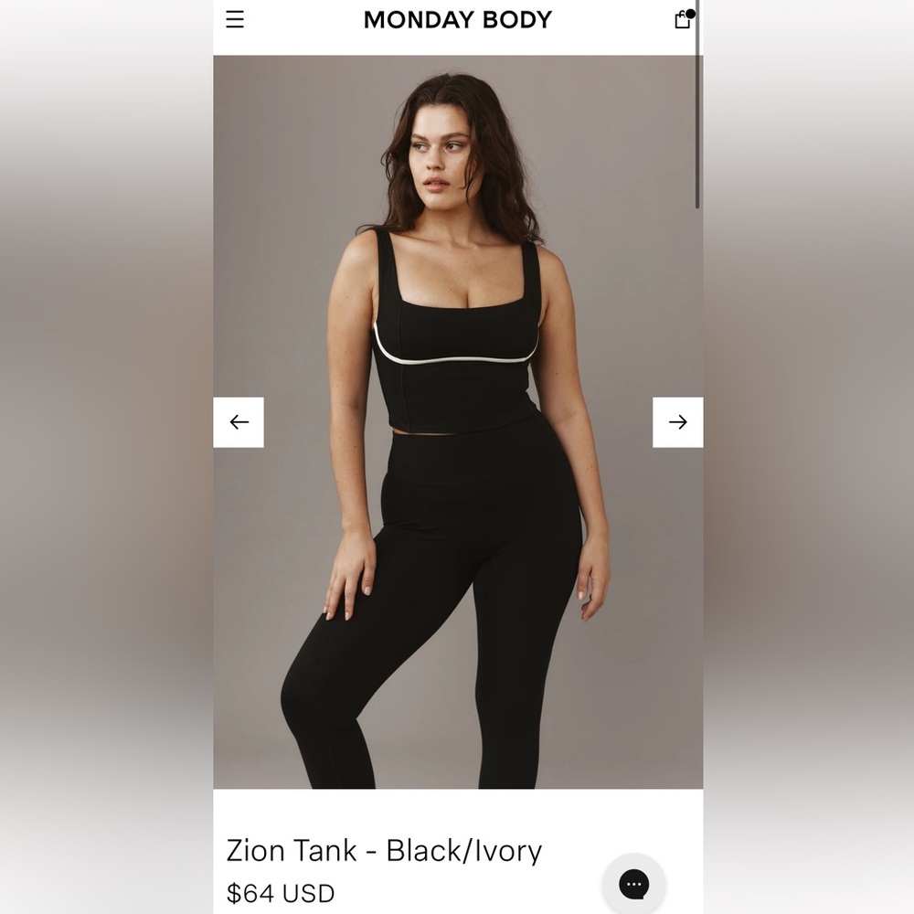 Monday Body Zion Tank in Black/Ivory